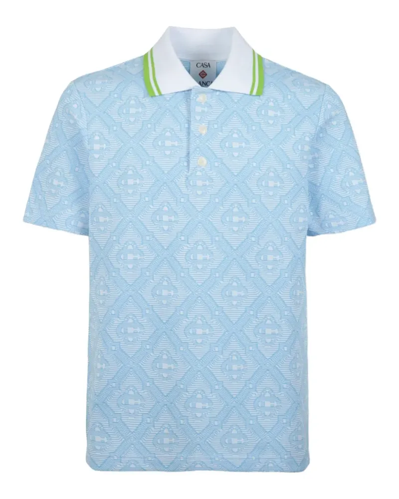 Casablanca Paris Poloshirt mit Jacquardmuster - Blau Blau