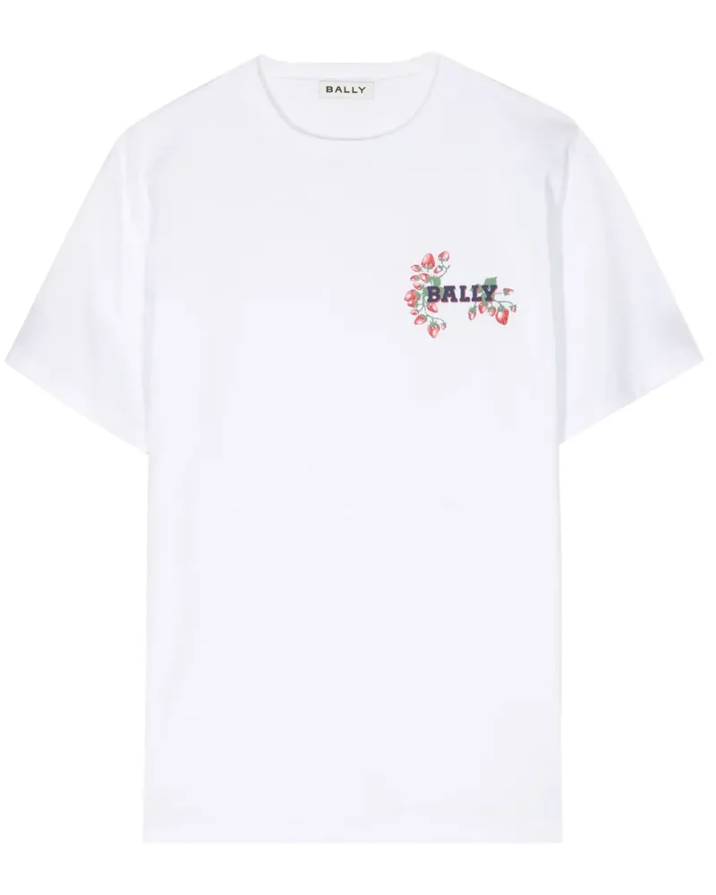 Bally T-Shirt aus Bio-Baumwolle mit Logo-Print - Weiß Weiß
