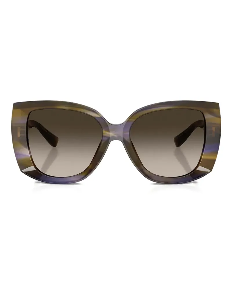 Dolce & Gabbana Geometrische Sonnenbrille mit Streifen - Grün Grün
