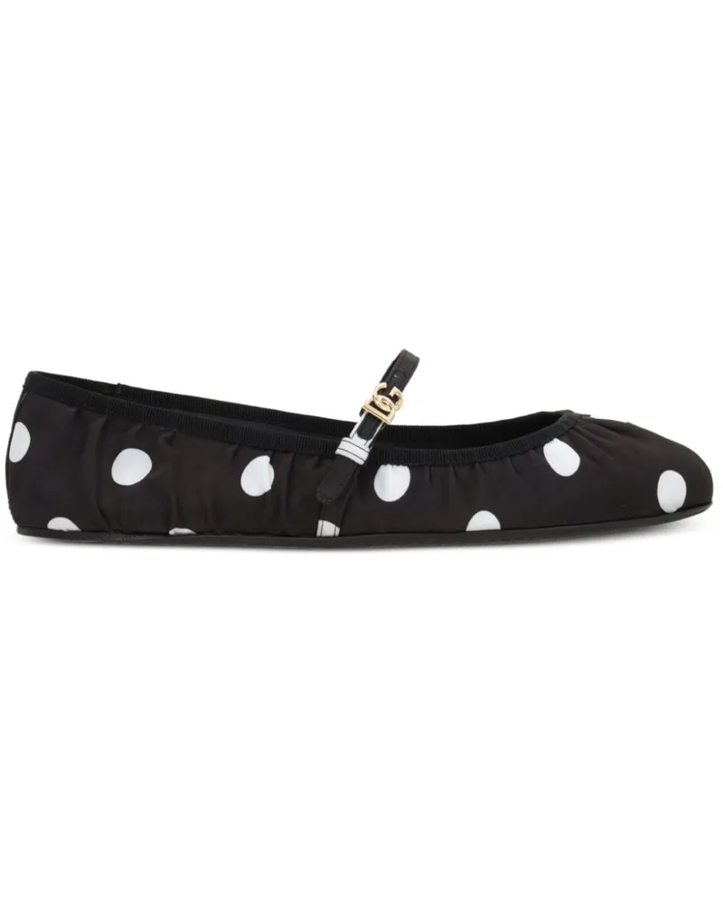 Dolce & Gabbana Gepunktete Ballerinas - Schwarz Schwarz