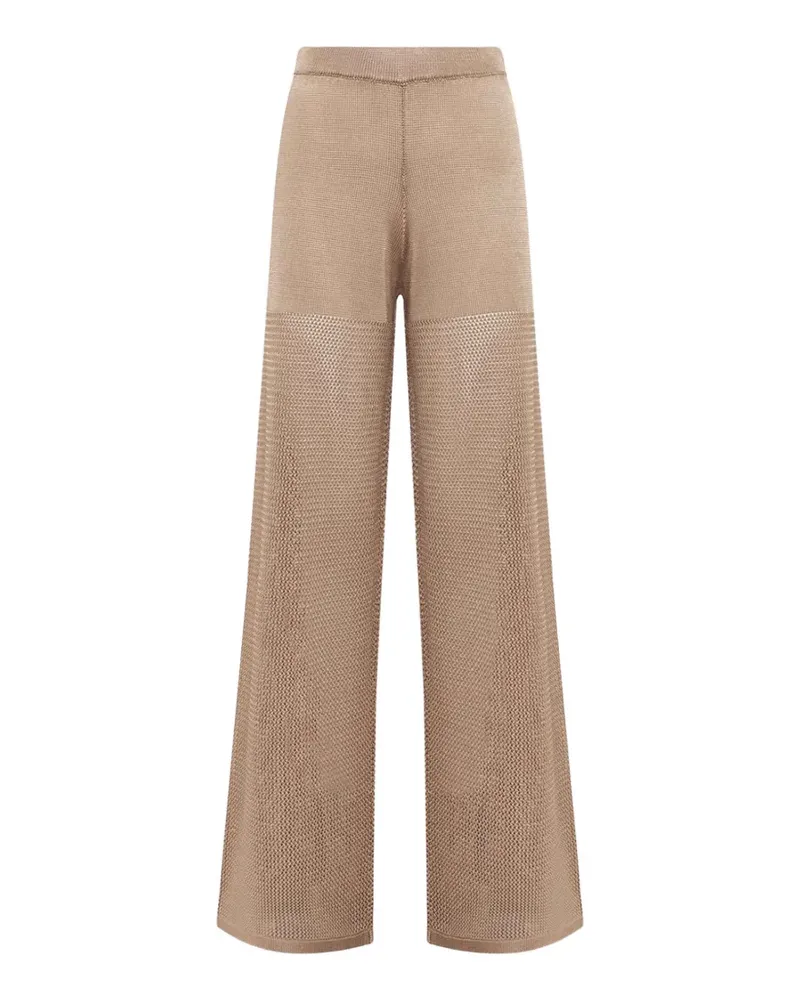 Blumarine open-knit wide-leg trousers - Nude Nude