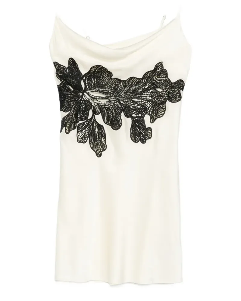 Patrizia Pepe lace-detail mini dress - Nude Nude