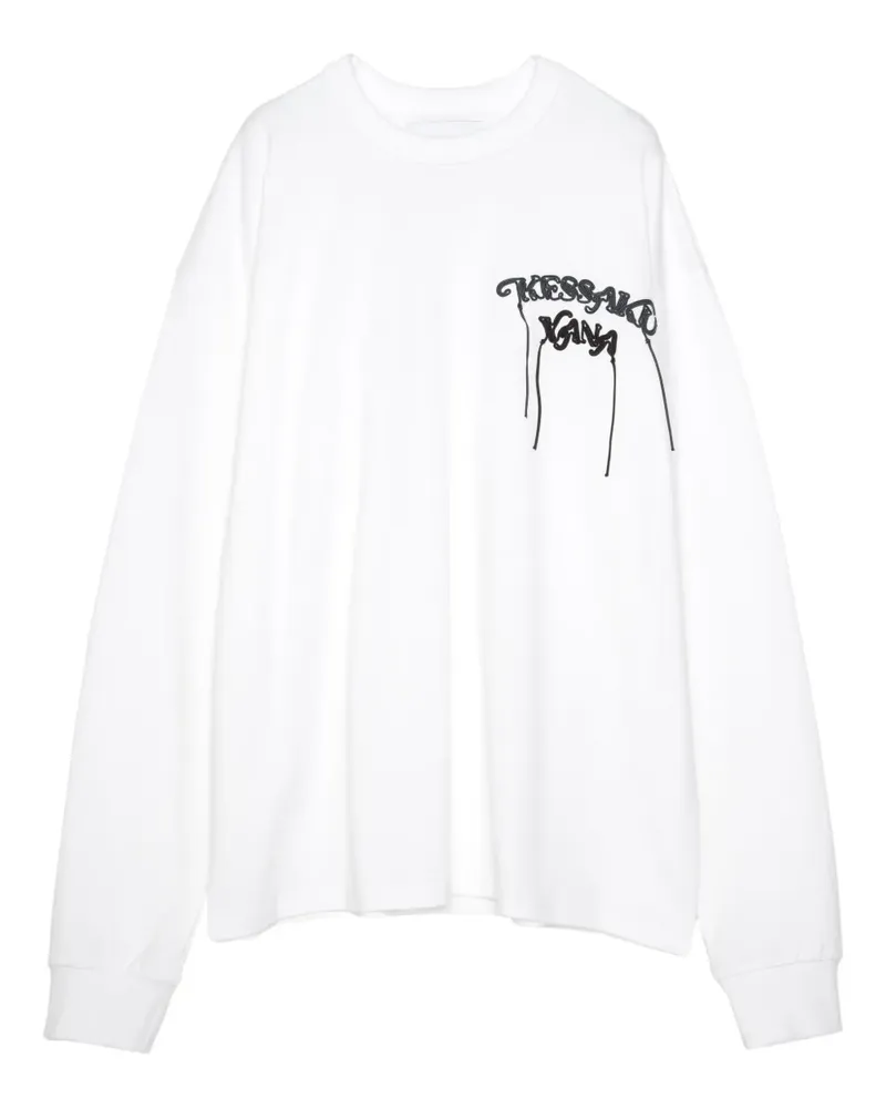 Yoshio Kubo T-Shirt mit Slogan-Print - Weiß Weiß