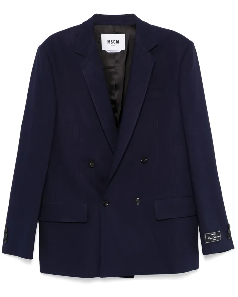 MSGM Doppelreihiger Blazer - Blau Blau
