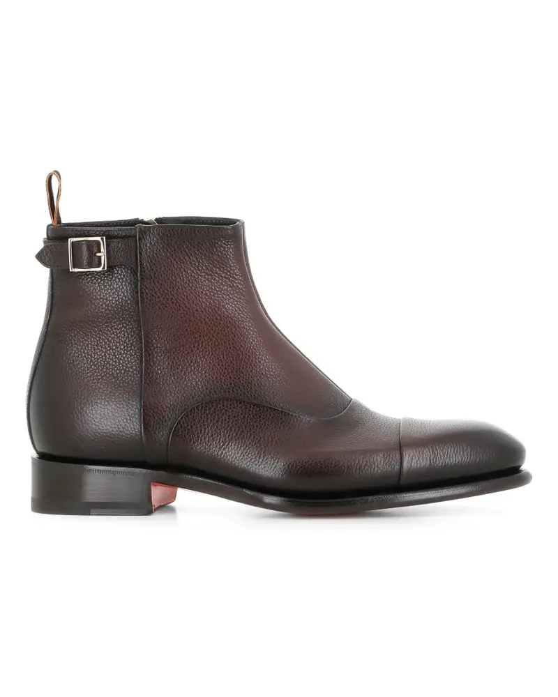 Santoni Stiefel mit Schnalle - Braun Braun