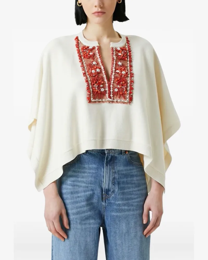 Valentino Garavani Besticktes Cape - Weiß Weiß