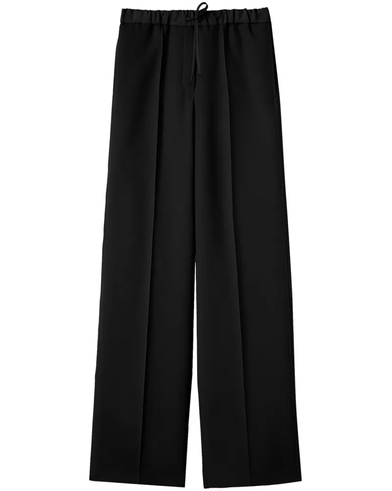 Jil Sander Gerade Hose mit Kordelzug - Schwarz Schwarz