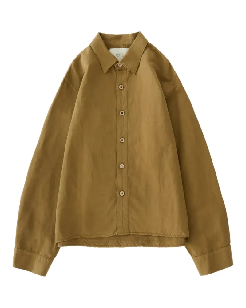 Studio Nicholson Hithe garment-dyed shirt - Braun Braun