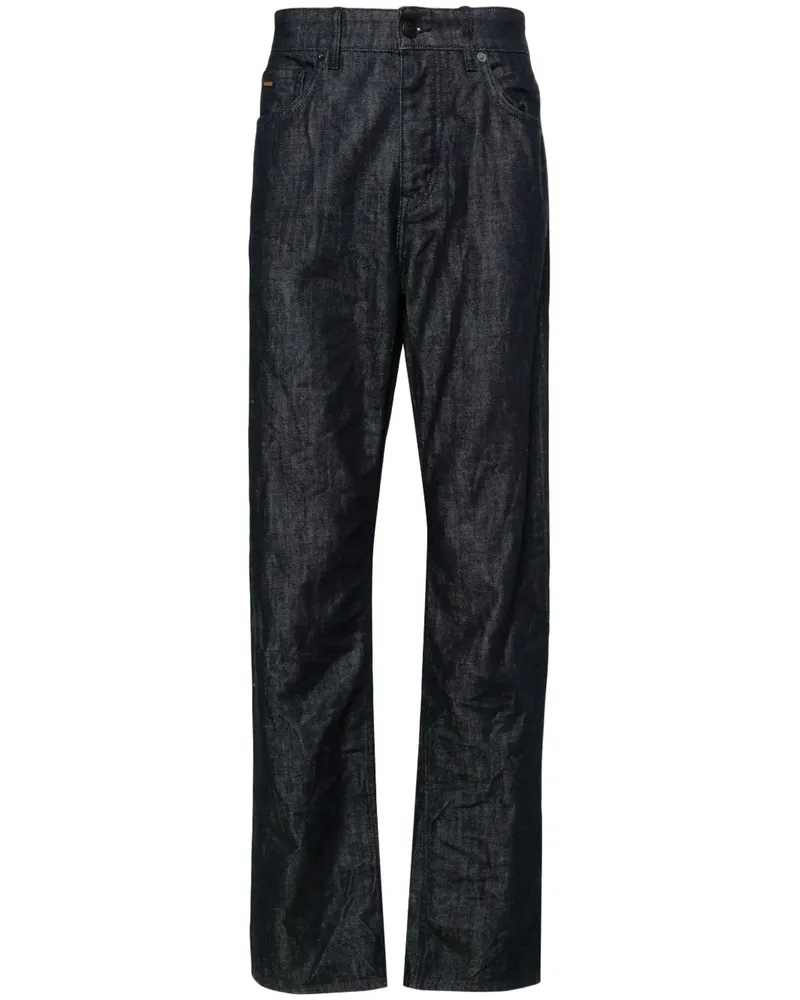 HUGO BOSS Halbhohe Straight-Leg-Jeans - Blau Blau
