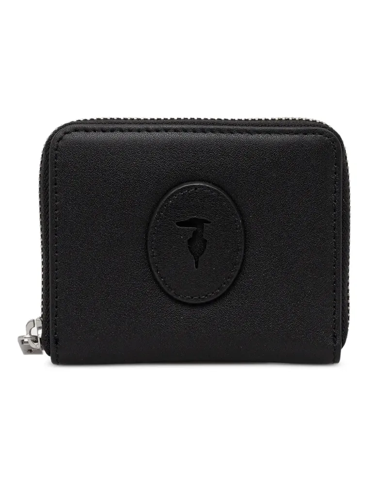 Trussardi Portemonnaie mit Logo-Patch - Schwarz Schwarz