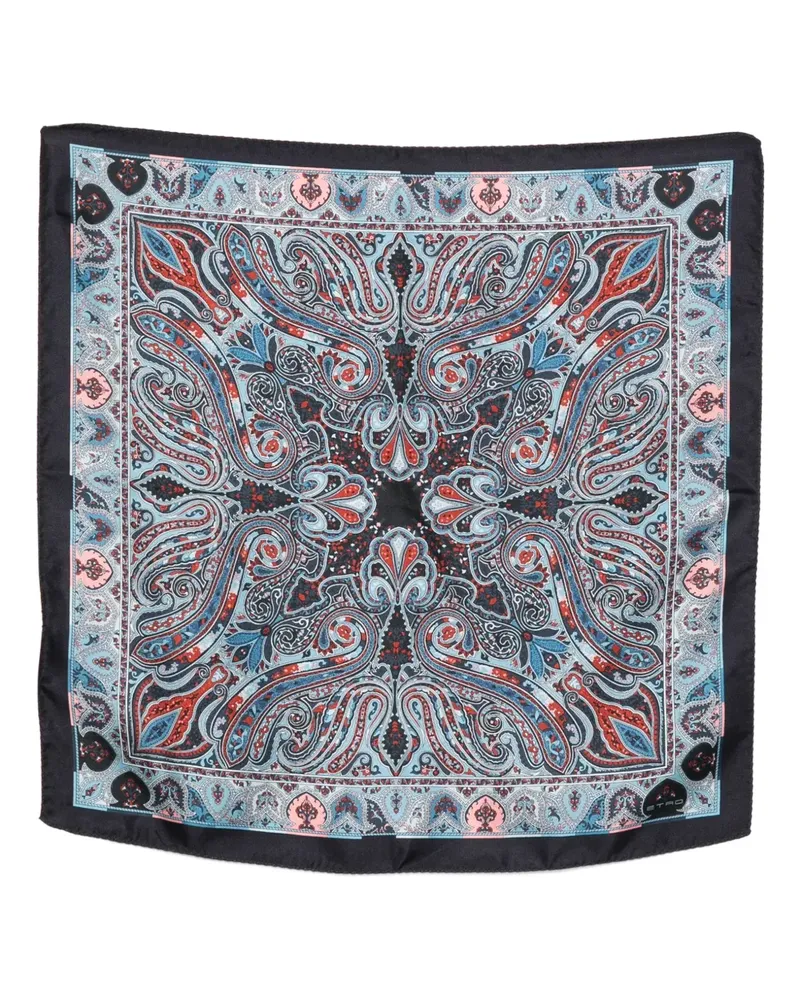 Etro Schal aus Seide mit Paisleymuster - Blau Blau