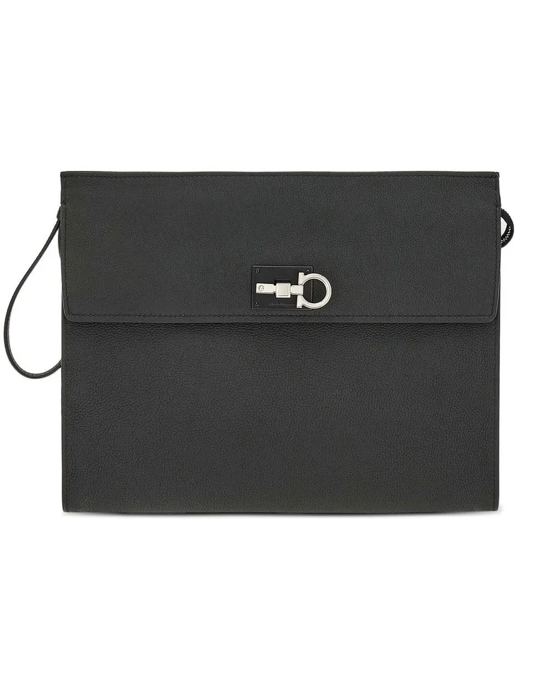 Ferragamo Gancini Studio Clutch Schwarz