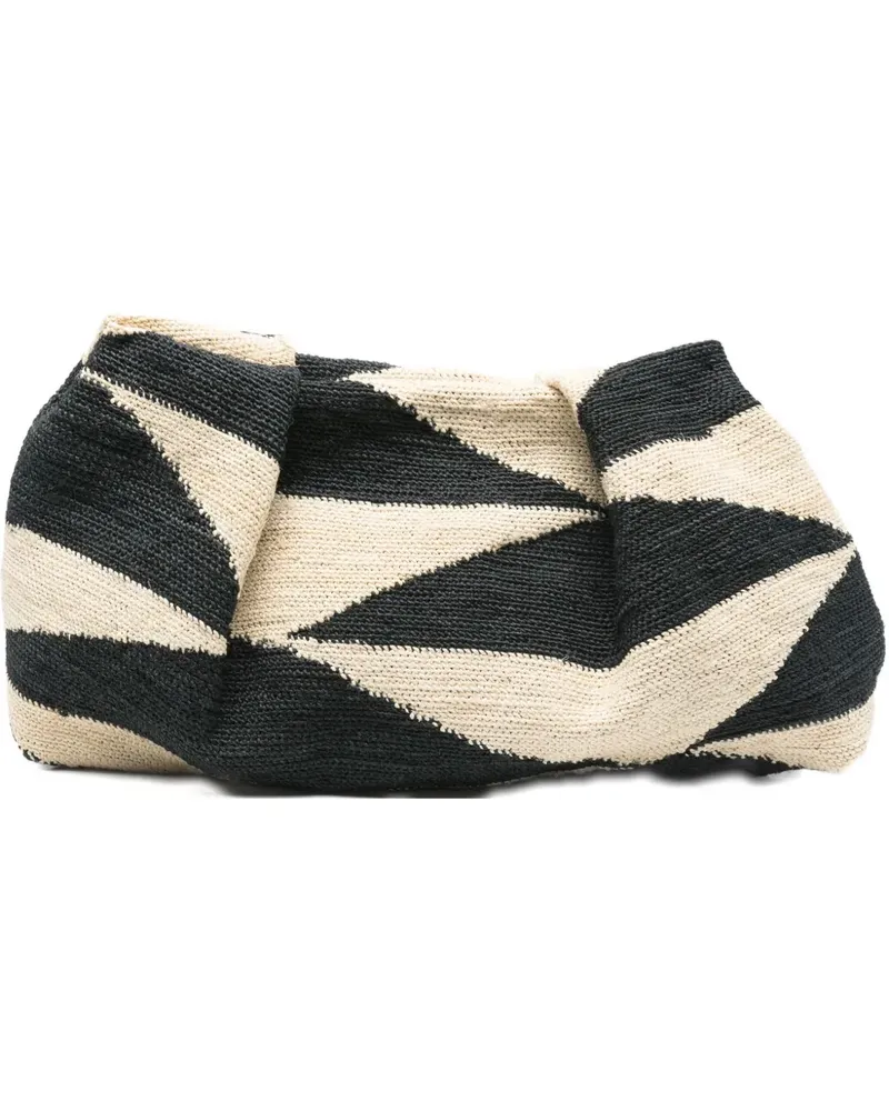 Sensi Studio Sisal clutch bag - Schwarz Schwarz