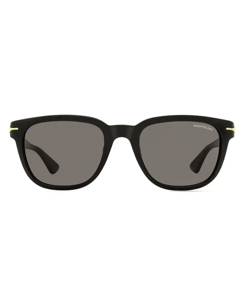 Montblanc Sonnenbrille mit eckigem Gestell - Schwarz Schwarz