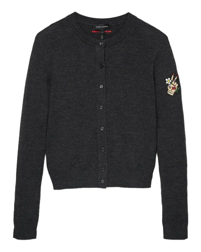 Marc Jacobs Cardigan mit Tattoo-Applikation - Grau Grau