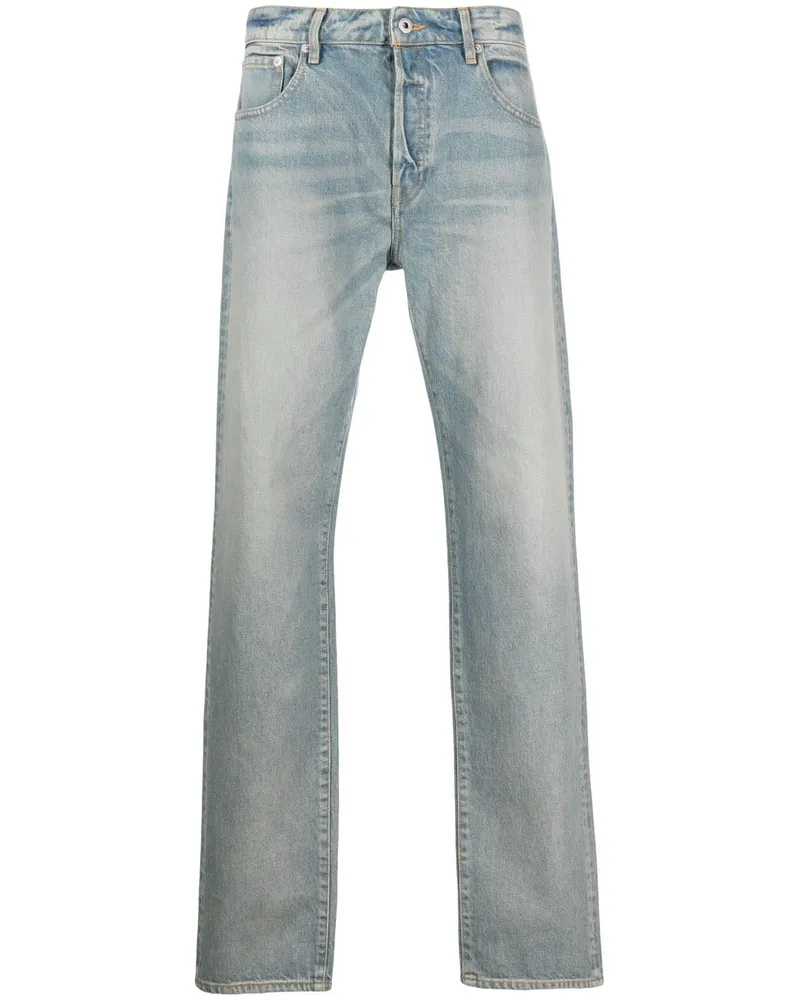 Kenzo Gerade Hose mit Logo-Patch - Blau Blau
