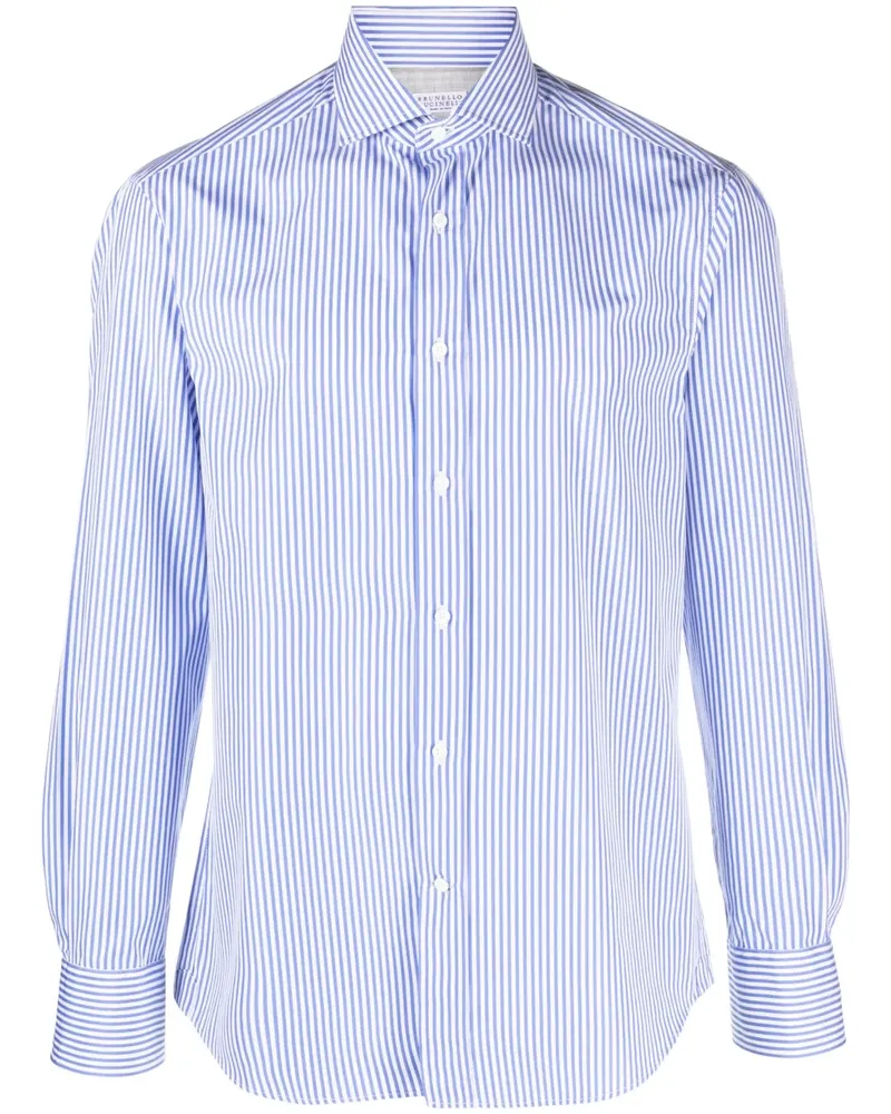 Brunello Cucinelli Gestreiftes Hemd - Blau Blau