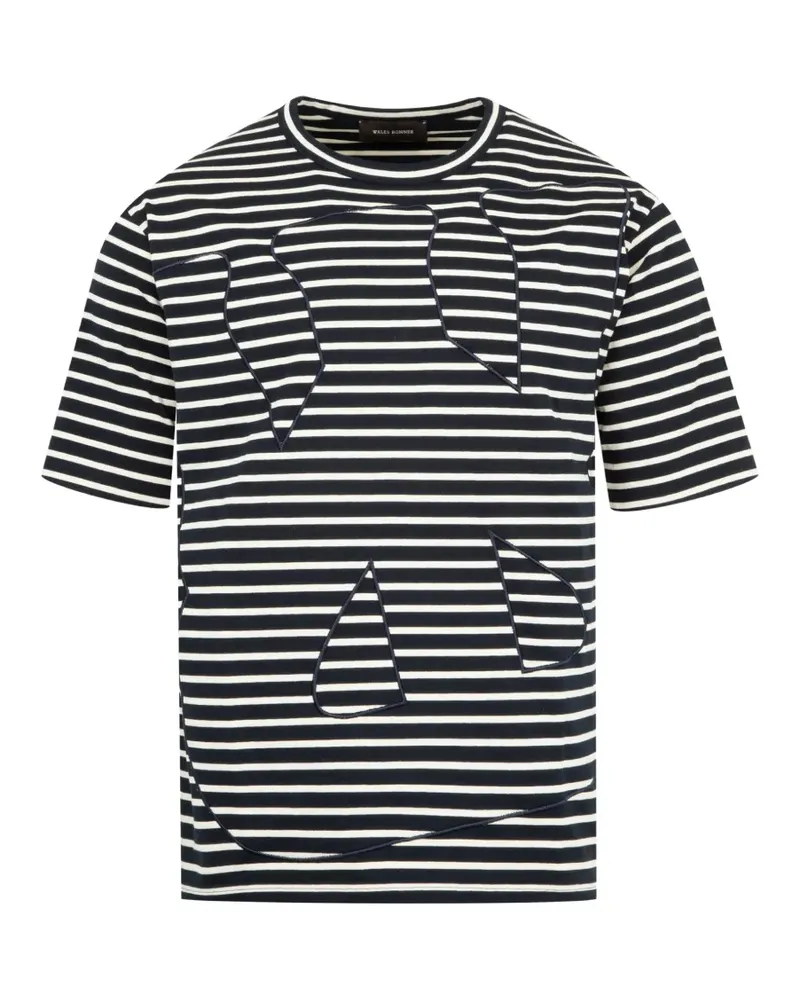 Wales Bonner striped crown T-shirt - Blau Blau