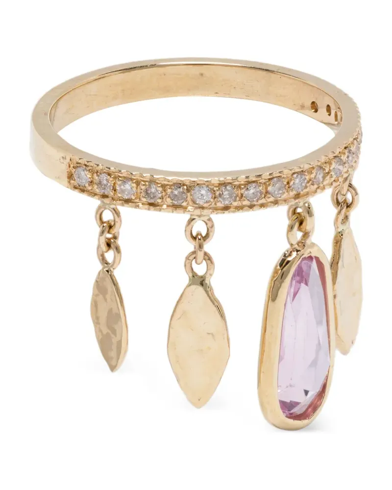 Jacquie Aiche 14kt Gelbgoldring mit Saphir Gold