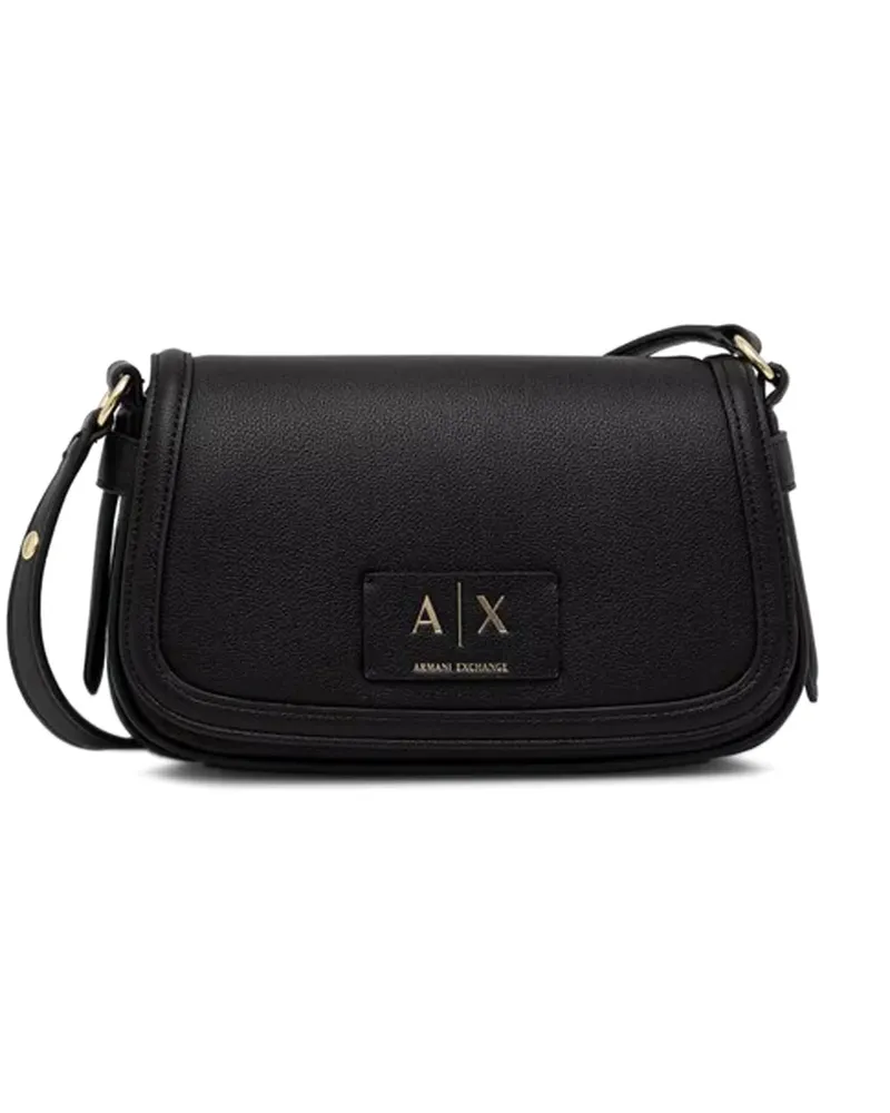Armani Exchange logo-plaque cross body bag - Schwarz Schwarz
