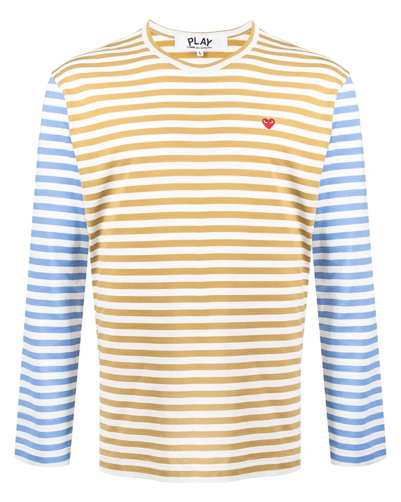 Comme des Garçons Gestreiftes Langarmshirt Blau