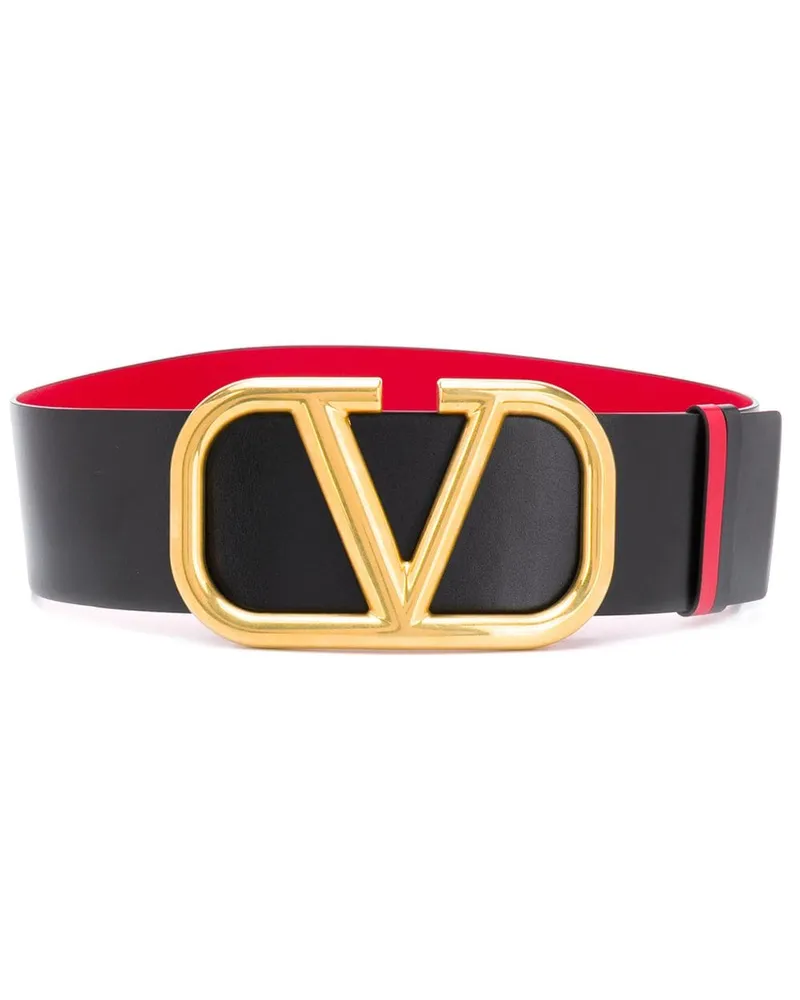 Valentino Garavani Wendbarer VLogo Signature Gürtel 70mm - Schwarz Schwarz