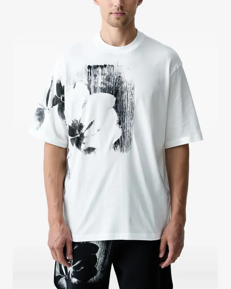 Armani Exchange floral-print T-shirt - Weiß Weiß
