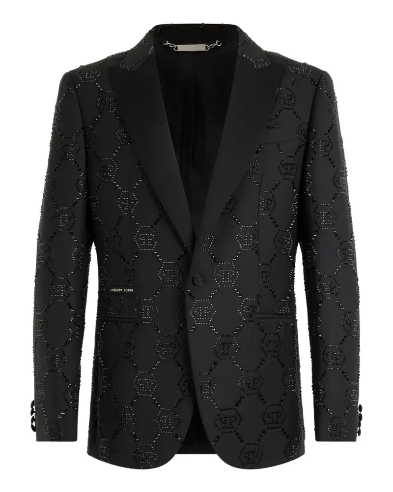 Philipp Plein monogram slim blazer - Schwarz Schwarz