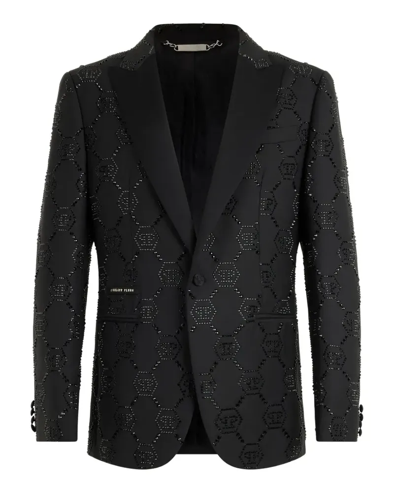 Philipp Plein Schmales Sakko mit Monogramm - Schwarz Schwarz