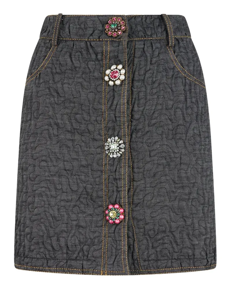 Moschino Gesteppter Minirock mit verzierten Knöpfen - Grau Grau