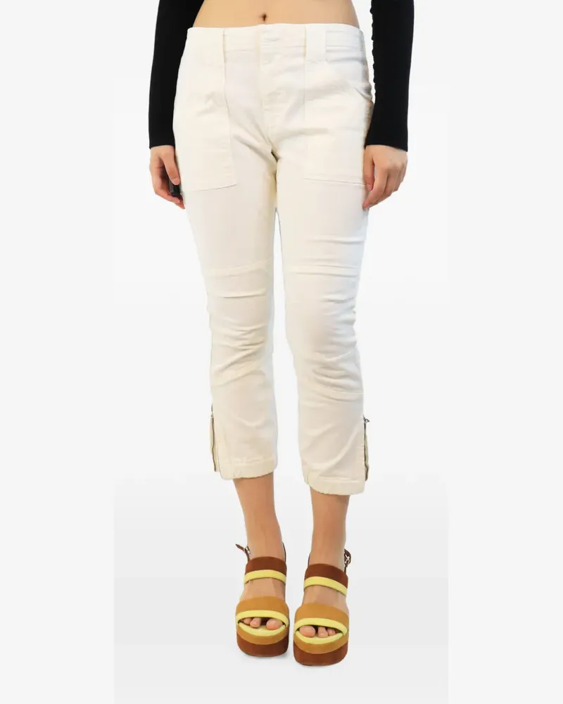 Frame Denim panelled cropped trousers - Nude Nude