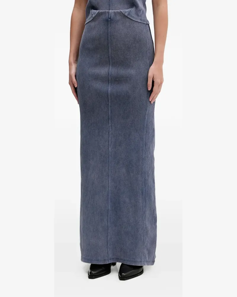 HUGO BOSS Gerippter Nuspray Maxirock - Blau Blau