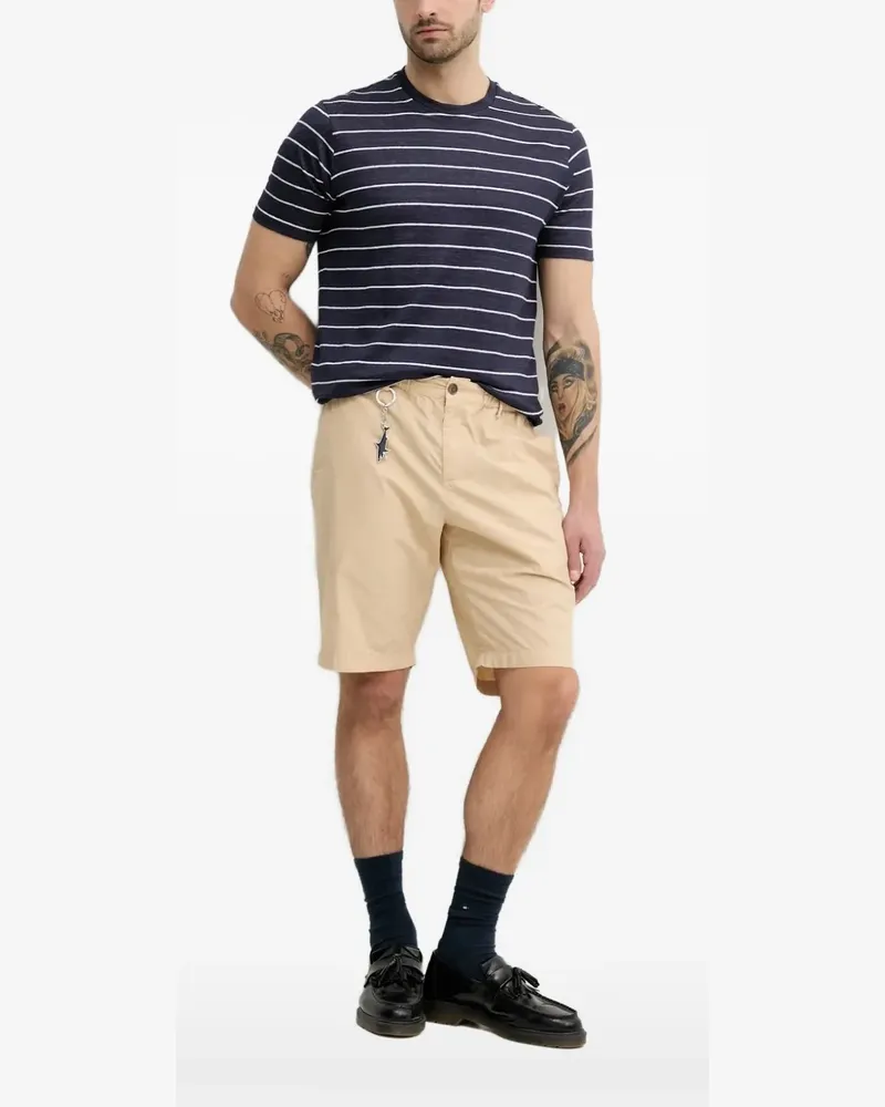 Paul & Shark Gestreiftes T-Shirt aus Leinen - Blau Blau