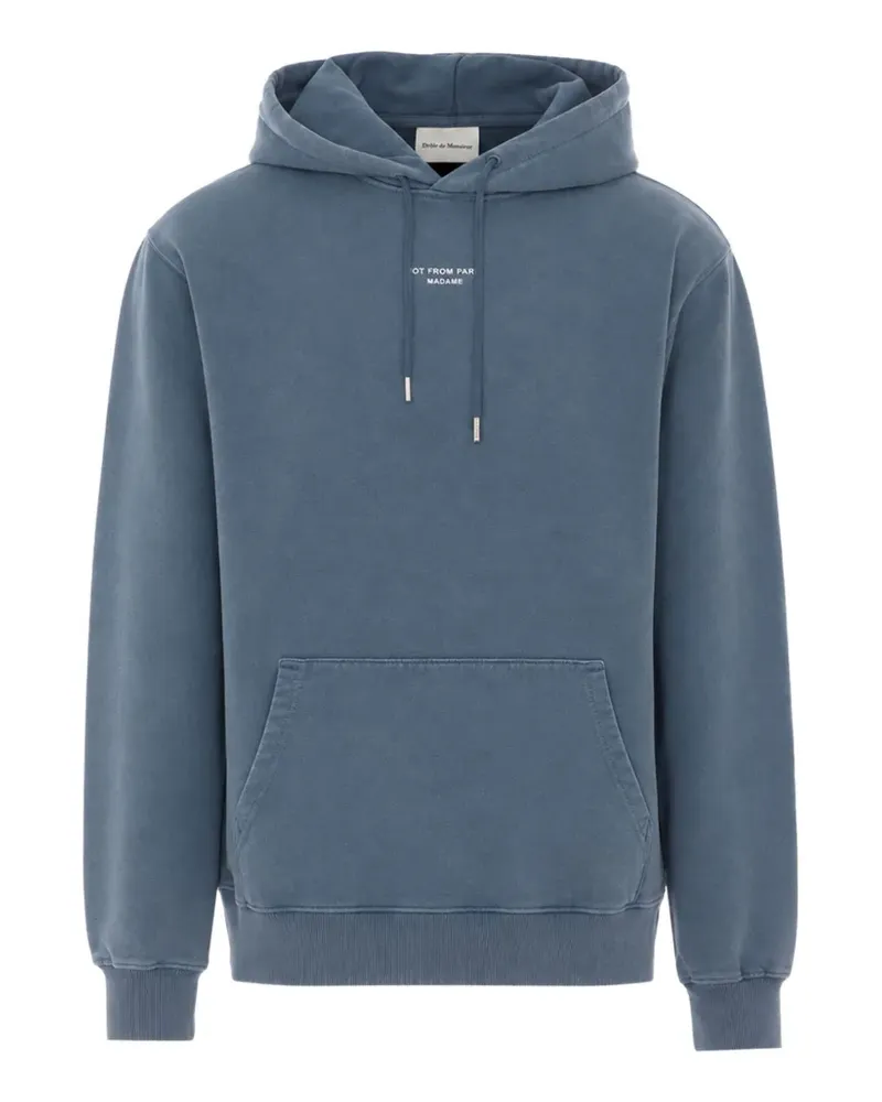Drôle de Monsieur logo-print drawstring hoodie - Grau Grau