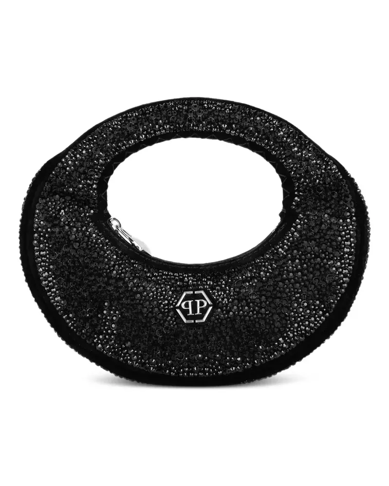 Philipp Plein Mini-Tasche mit Kristallen - Schwarz Schwarz