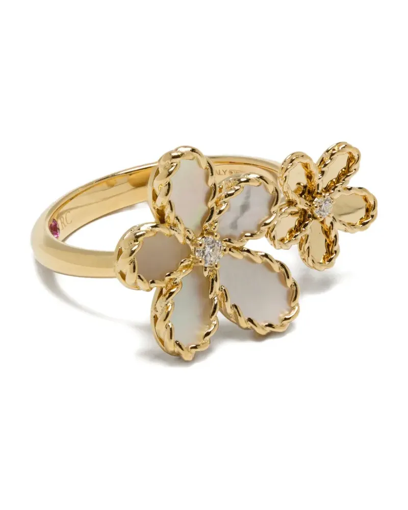 Roberto Coin 18K yellow gold diamond and mother of pearl ring Gold