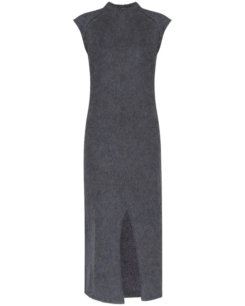 Jil Sander Langes Strickkleid mit Schlitz vorne - Grau Grau