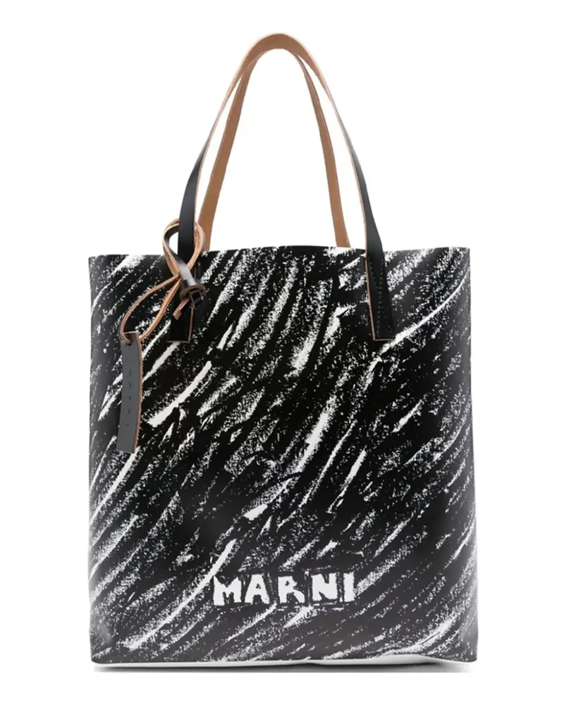 Marni logo-print tote bag - Schwarz Schwarz