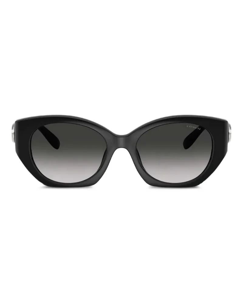 Coach Maxi Sculpted C Sonnenbrille mit ovalem Gestell - Schwarz Schwarz