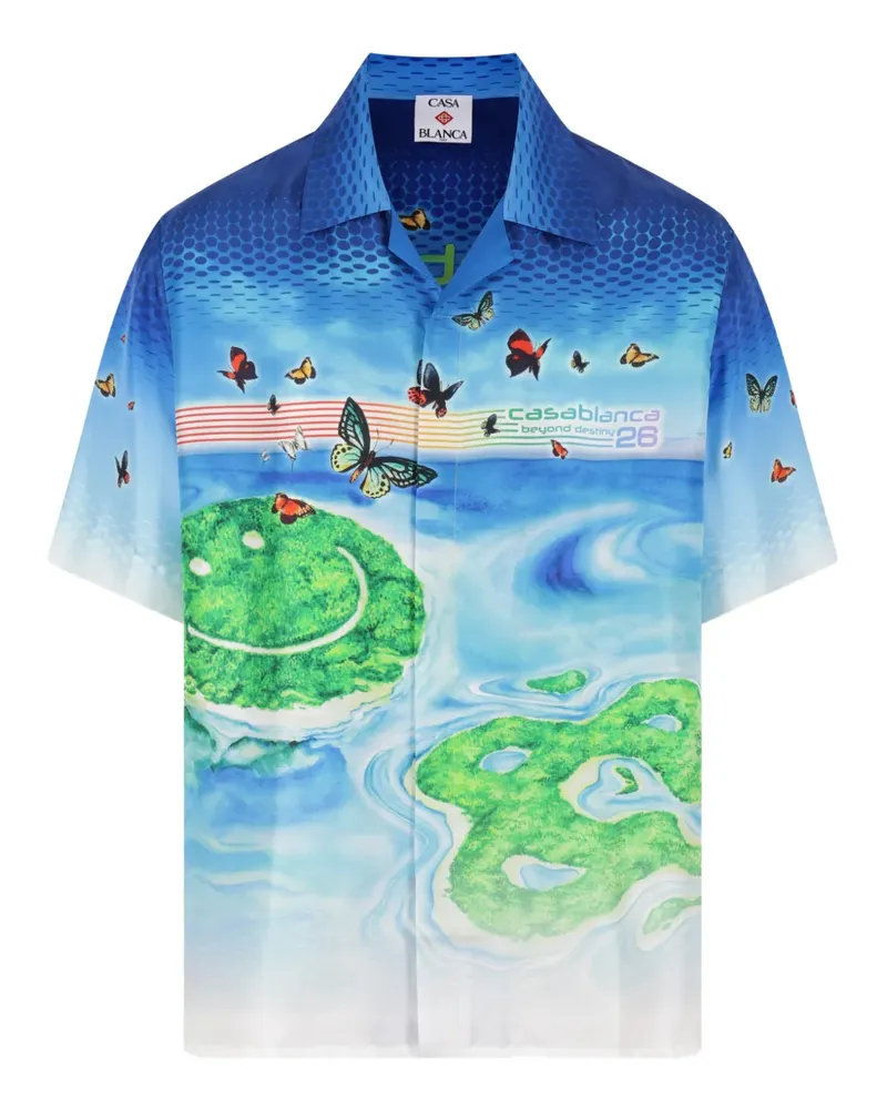 Casablanca Paris Hemd mit Print - Blau Blau