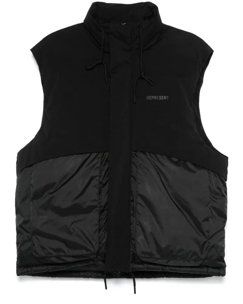 REPRESENT Gesteppte Weste im Layering-Look - Schwarz Schwarz