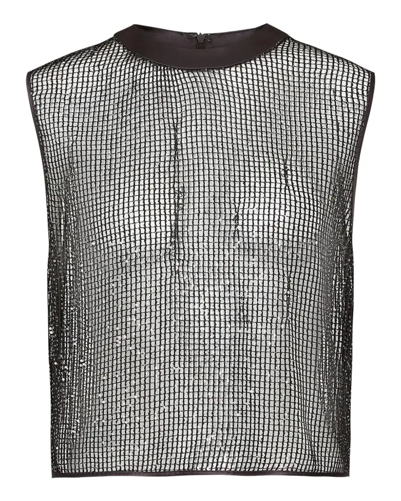 TWP Tanktop mit Pailletten - Schwarz Schwarz