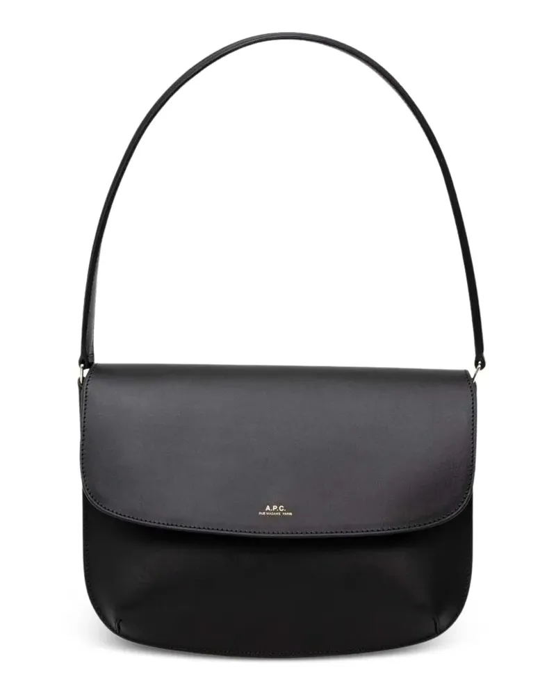 A.P.C. logo-lettering shoulder bag - Schwarz Schwarz
