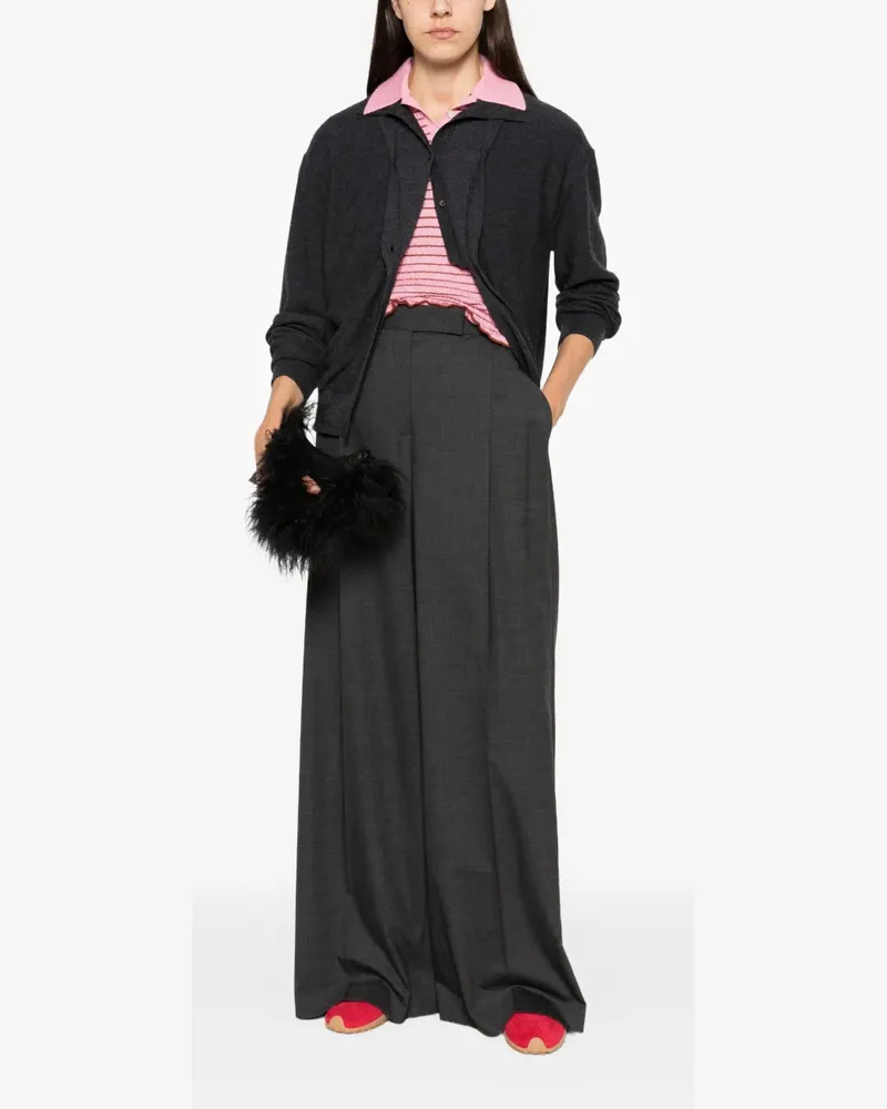MSGM pleated wide-leg trousers - Grau Grau
