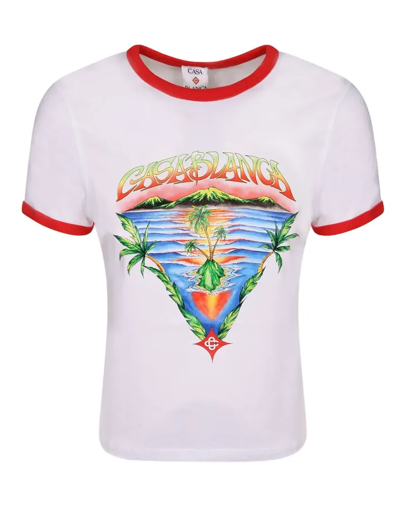 Casablanca Paris Innocence Triangle T-Shirt mit Kontrastbesatz - Weiß Weiß