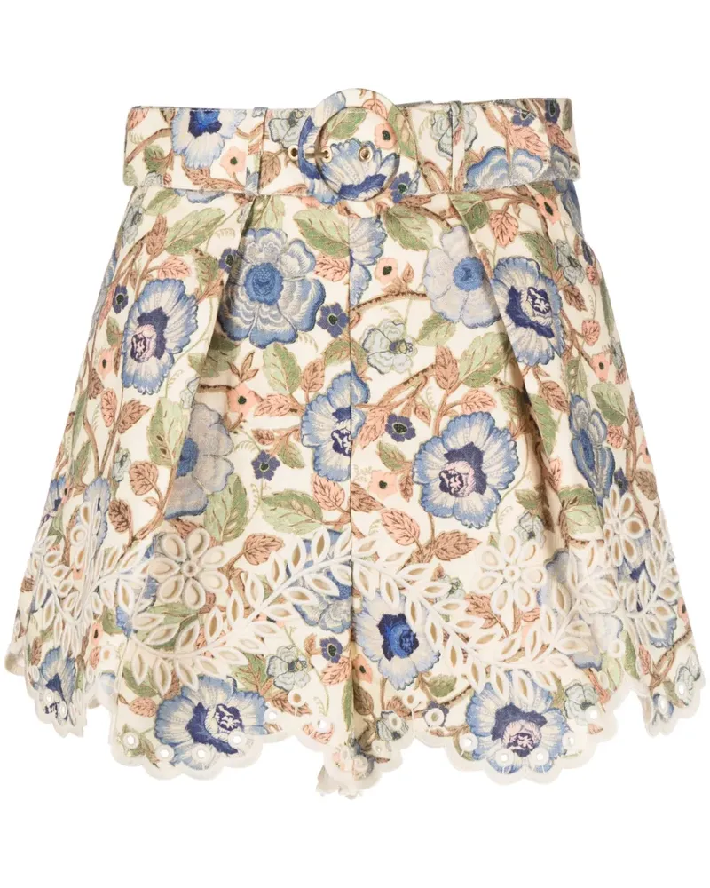 Zimmermann Junie Shorts mit blumigem Print - Nude Nude
