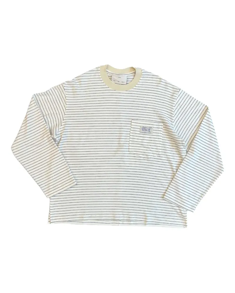 Song For The Mute Gestreiftes Langarmshirt - Weiß Weiß