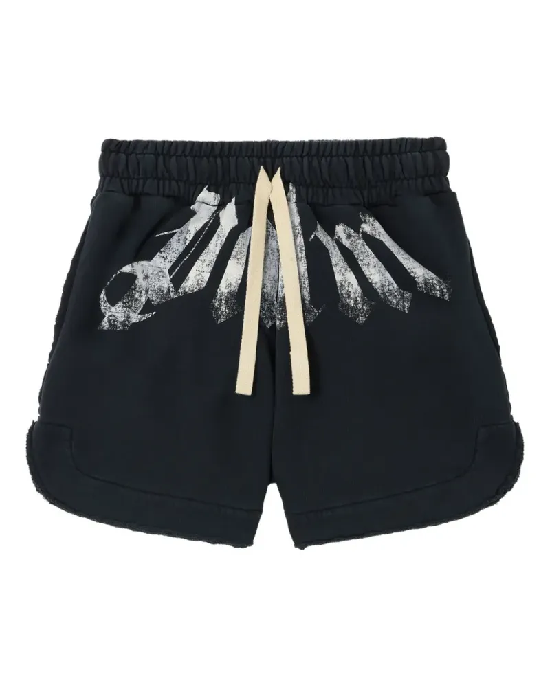 Palm Angels Big Waist Joggingshorts mit Logo - Schwarz Schwarz