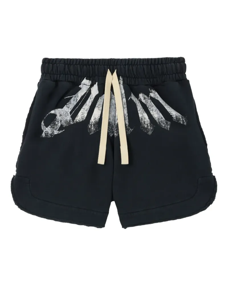 Palm Angels Big Waist Joggingshorts mit Logo - Schwarz Schwarz