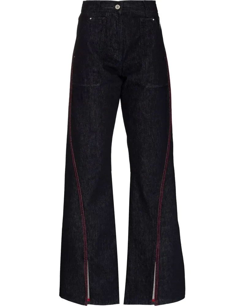 Ferragamo Weite Jeans mit Schlitz - Blau Blau